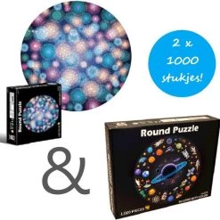 Merkloos 2 Ronde Puzzels | 2 X 1000 Stukjes