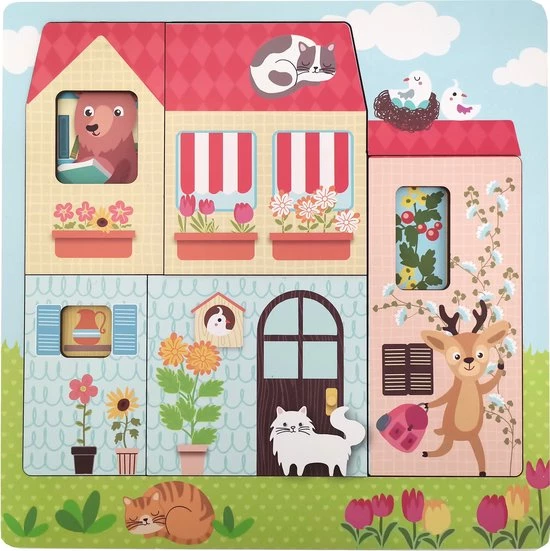 Magni Houten Puzzel Huis 3 Lagen 1 Magni Houten Puzzel Huis 3 Lagen