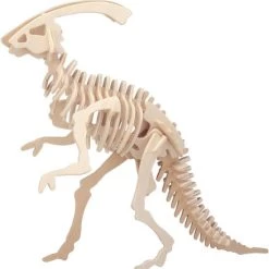 Merkloos Houten Dieren 3D Puzzel Parasaurolophus Dinosaurus - Speelgoed Bouwpakket 38,2 X 9 X 28,5 Cm.