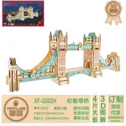 De Bouwplaats Bouwpakket 3D Puzzel Tower Bridge Van Hout Lasercutting- Gekleurd -Puzzels Verkoop 550x567 8