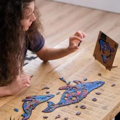 UNIDRAGON Houten Puzzel Dier - Melkachtige Walvissen - 172 Stukjes - Medium 33x20 Cm -Puzzels Verkoop 550x578 15