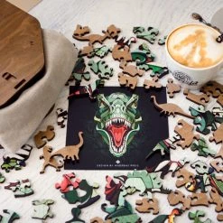 Art Bizniz Legpuzzel T-rex 37 X 28 Cm Hout Groen 129-delig 13 Art Bizniz Legpuzzel T-rex 37 X 28 Cm Hout Groen 129-delig -Puzzels Verkoop 550x578 5