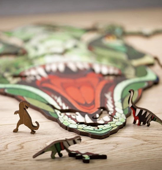 Art Bizniz Legpuzzel T-rex 37 X 28 Cm Hout Groen 129-delig 8 Art Bizniz Legpuzzel T-rex 37 X 28 Cm Hout Groen 129-delig - Afbeelding 8