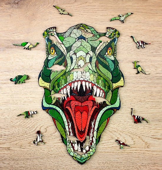 Art Bizniz Legpuzzel T-rex 37 X 28 Cm Hout Groen 129-delig 9 Art Bizniz Legpuzzel T-rex 37 X 28 Cm Hout Groen 129-delig - Afbeelding 9