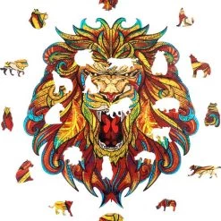 Brickkies®, Statige Leeuw, Stately Lion, Jigsaw Puzzle, Houten Puzzel, A3, Maat L, 32 X 30 Cm, 240 Stukjes -Puzzels Verkoop 550x590 3