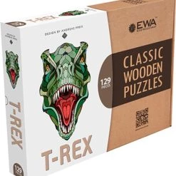 Art Bizniz Legpuzzel T-rex 37 X 28 Cm Hout Groen 129-delig 14 Art Bizniz Legpuzzel T-rex 37 X 28 Cm Hout Groen 129-delig -Puzzels Verkoop 550x593 1