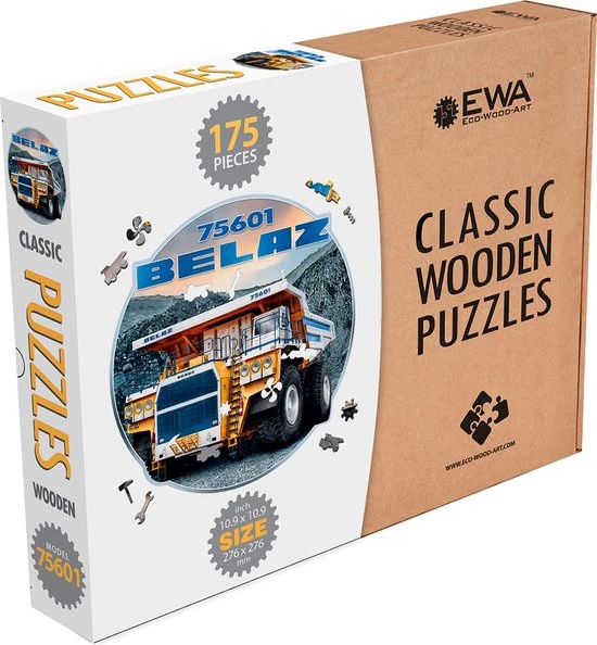 Eco-Wood-Art Eco Wood Art 3D Houten Puzzel Belaz 75601, 2154, 27,6x27,6x0,5cm 3 Eco-Wood-Art Eco Wood Art 3D Houten Puzzel Belaz 75601, 2154, 27,6x27,6x0,5cm - Afbeelding 3