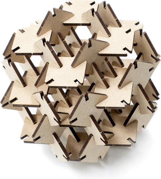 Menu Design Meuq Design Triangulus - 3D Puzzel - Geometrisch - Hout Naturel - S 4 Menu Design Meuq Design Triangulus - 3D Puzzel - Geometrisch - Hout Naturel - S - Afbeelding 4