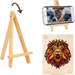 Brickkies®, Statige Leeuw, Stately Lion, Jigsaw Puzzle, Houten Puzzel, A3, Maat L, 32 X 30 Cm, 240 Stukjes -Puzzels Verkoop 550x619 2