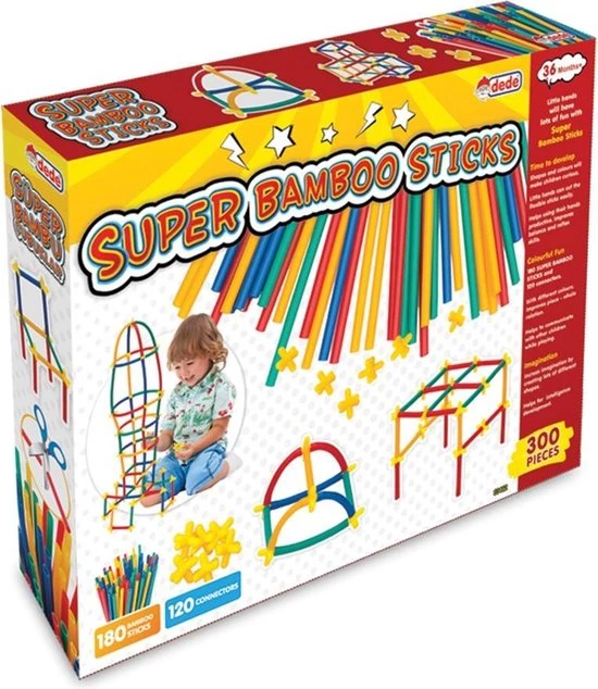 Dede - Bamboe Speelgoed - Bamboe Puzzel Stokjes - Motoriek Speelgoed - 300 Stuks 2 Dede - Bamboe Speelgoed - Bamboe Puzzel Stokjes - Motoriek Speelgoed - 300 Stuks - Afbeelding 2