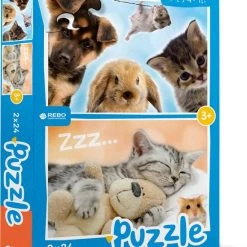 Rebo Productions Rebo Legpuzzel 2x24 Stukjes - Baby Animals