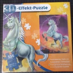 Merkloos 3D Effect Puzzel, Eenhoorn, 555 Stukjes