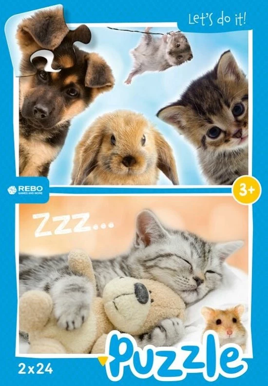 Rebo Productions Rebo Legpuzzel 2x24 Stukjes - Baby Animals 4 Rebo Productions Rebo Legpuzzel 2x24 Stukjes - Baby Animals - Afbeelding 4